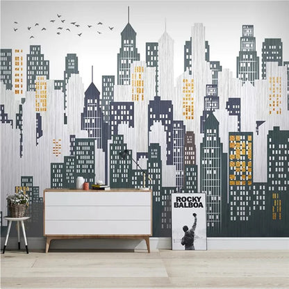 beibehang 3d papel de paede New York City large mural wallpaper roll night background scenery TV sofa bed paper of wall paper