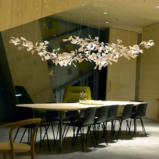 Modern Chrome Branches Chandeliers Light With Porcelain Leaves Decor Luxury Gold Chandelier Lighting Suspension hanging lamp