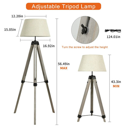 WoodTripod LED Floor Lamp