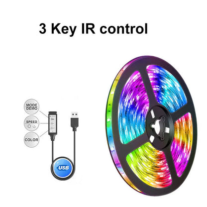1-30M USB 5050 Led Strip Lights RGB Bluetooth APP Control Luces Led Flexible Diode Decoration For Living Room Lamp Ribbon
